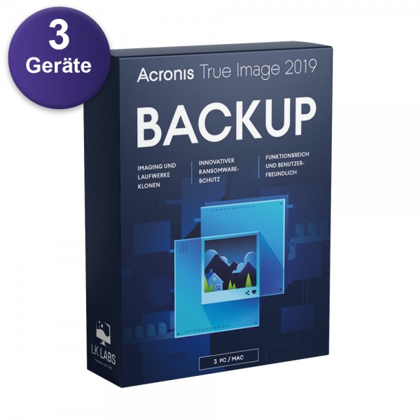 Acronis True Image 2019 3 Geräte PC/MAC