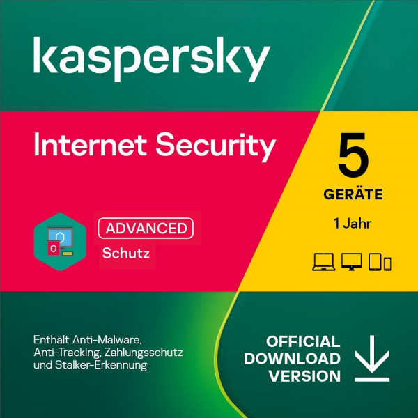 Kaspersky Internet Security 2023 2024 (5 Device - 1 Jahr) MD