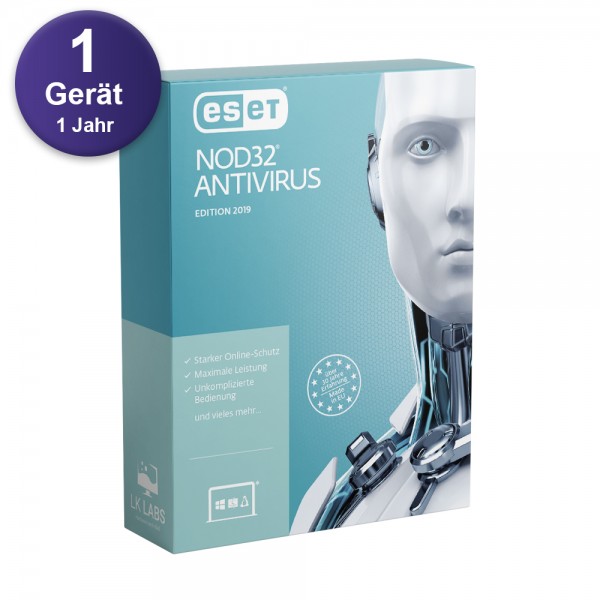 ESET NOD32 Antivirus 2019 DE (3 Device -1 Jahr) WIN