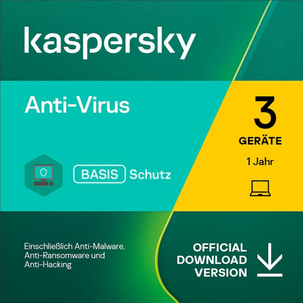 Kaspersky Antivirus 2022 (3 PC - 1 Jahr)