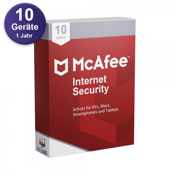 McAfee Internet Security 2024 2025 (10 Devices - 1 Jahr) WIN,MAC / IOS, Android