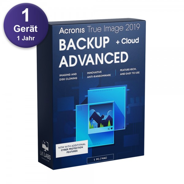 Acronis True Image 2019 Advanced (1 Gerät PC/MAC - 1 Jahr Abo) 250 GB Acronis Cloud