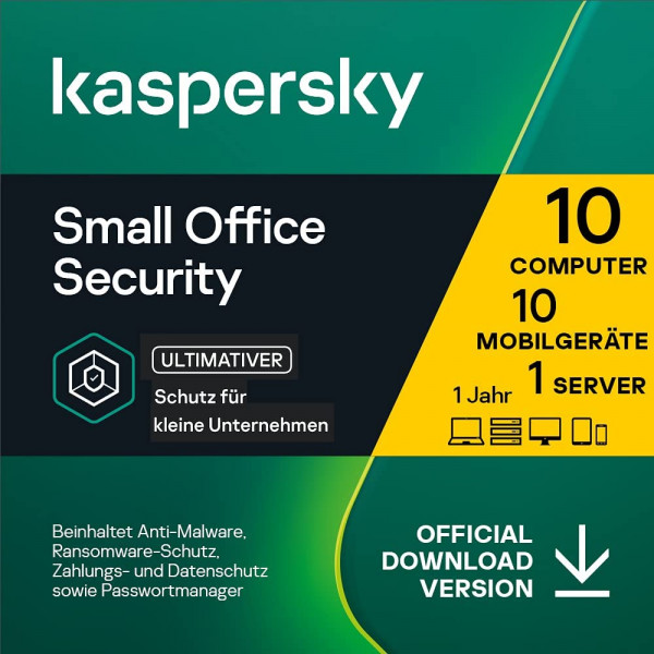 Kaspersky Small Office Security Vers. 9 2024 (1 Server + 10 PC + 10 Mobile Devices)