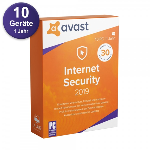 Avast Internet Security 2019 (10 PC / 1 Jahr)