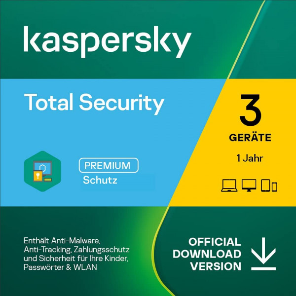 Kaspersky Total Security 2022 (3 Geräte - 1 Jahr) MD