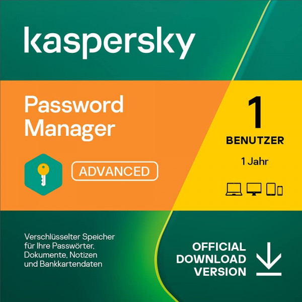 Kaspersky Password Manager 2023 2024 1 Benutzer 1 Jahr
