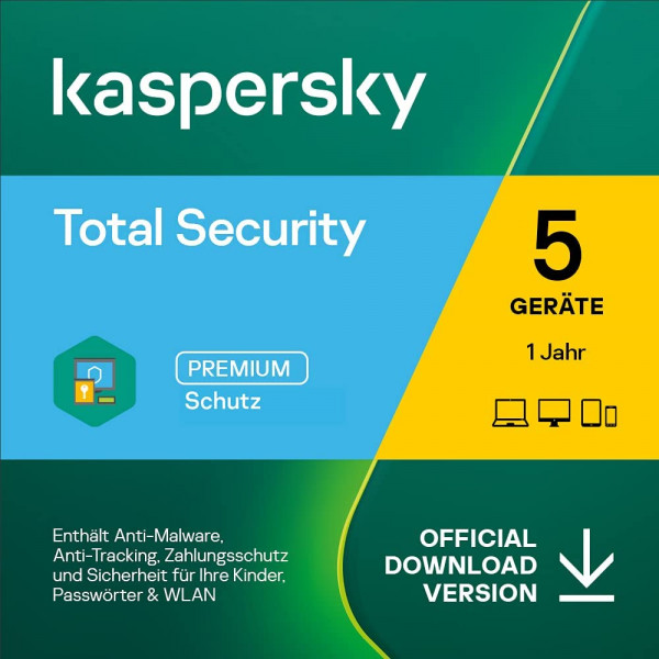 Kaspersky Total Security 2022 (5 Geräte - 1 Jahr) MD